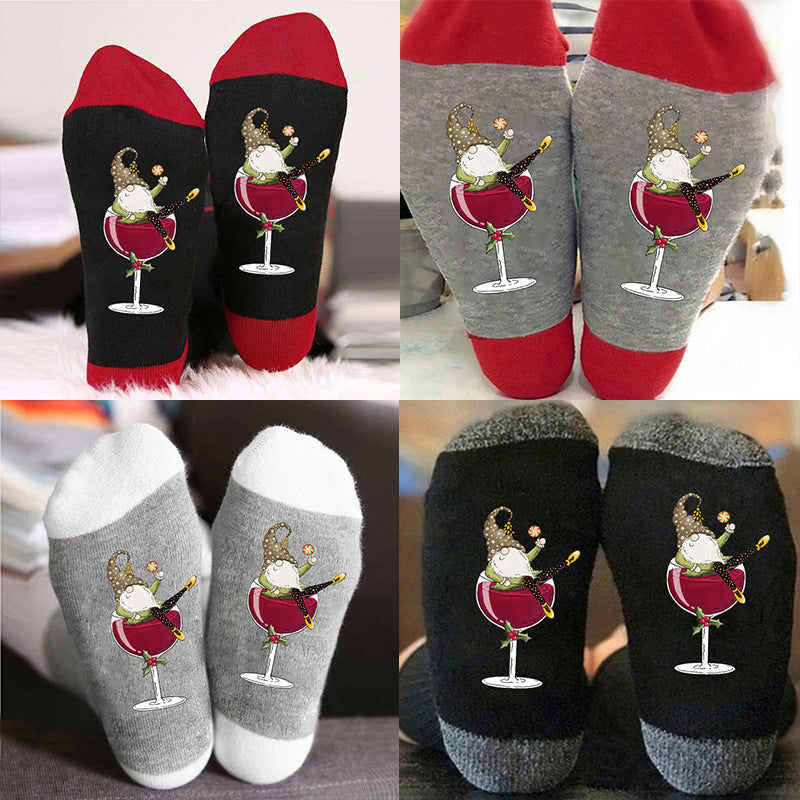 🧦Gnome Verre à vin Chaussette de Noël🧦