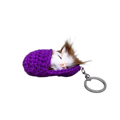 Porte-clés Chaton endormi mignon