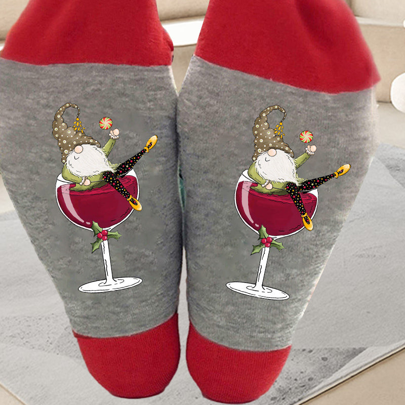 🧦Gnome Verre à vin Chaussette de Noël🧦