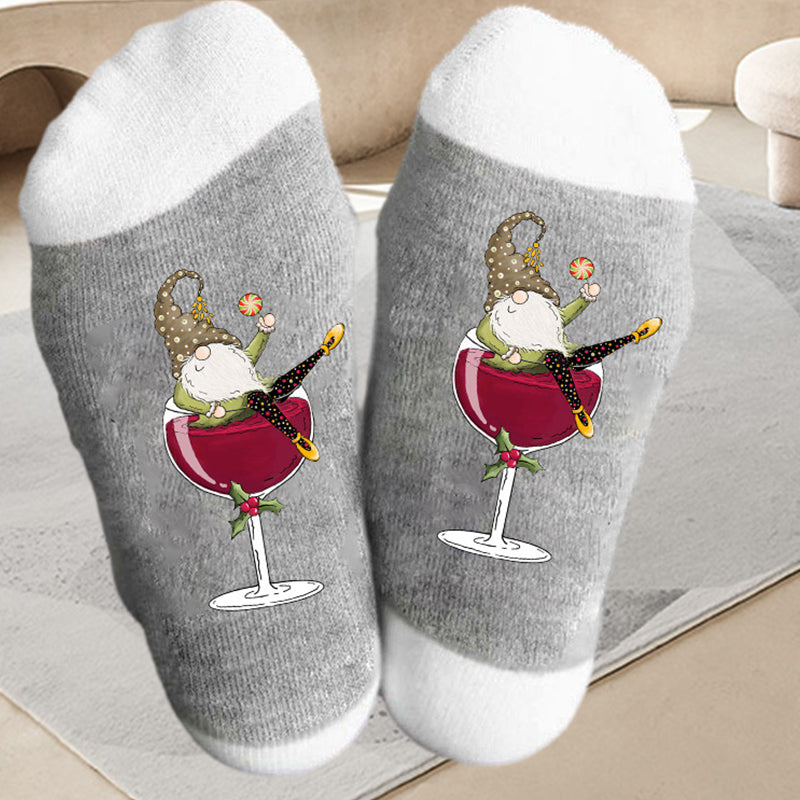 🧦Gnome Verre à vin Chaussette de Noël🧦