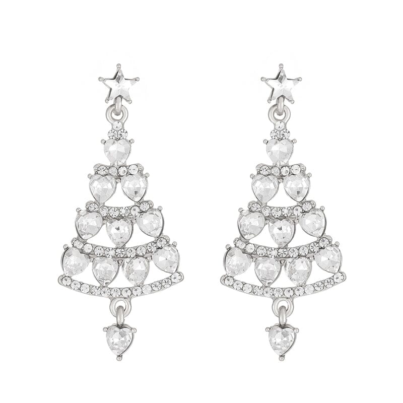 Boucles d'oreilles sapin de Noël scintillantes