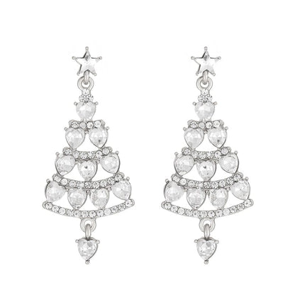 Boucles d'oreilles sapin de Noël scintillantes