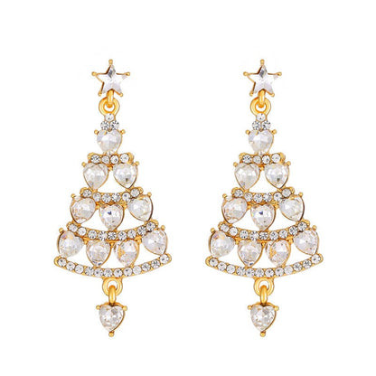 Boucles d'oreilles sapin de Noël scintillantes