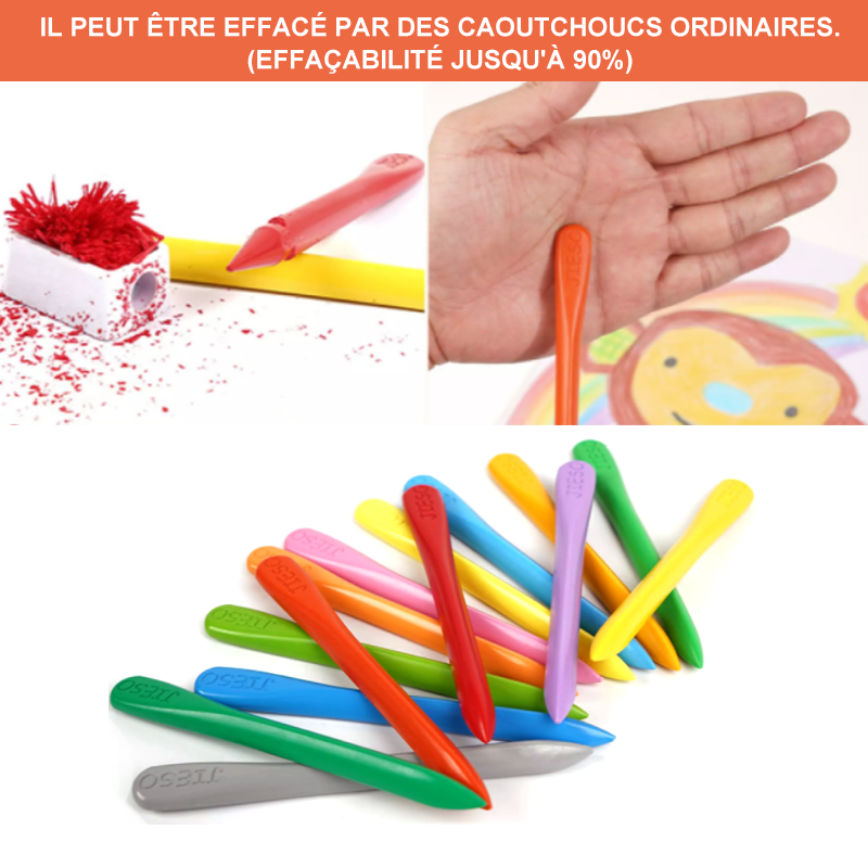 Ensemble de Crayons en Cire Organique pour Enfants (12/18/24/36 couleurs)