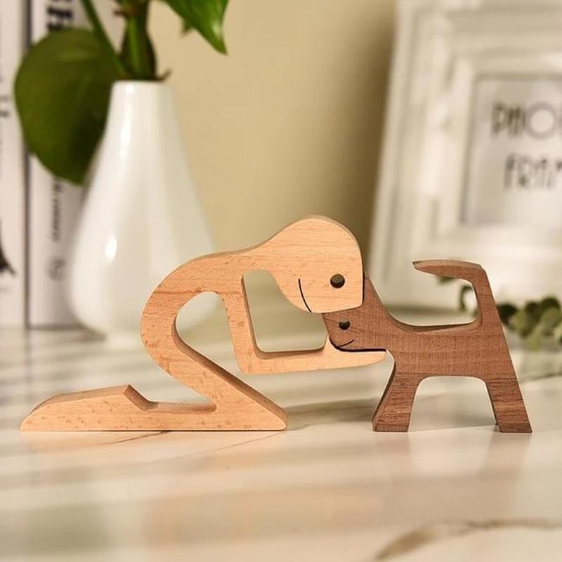 Amoureux des Animaux - Ornements de Table de Sculpture en bois