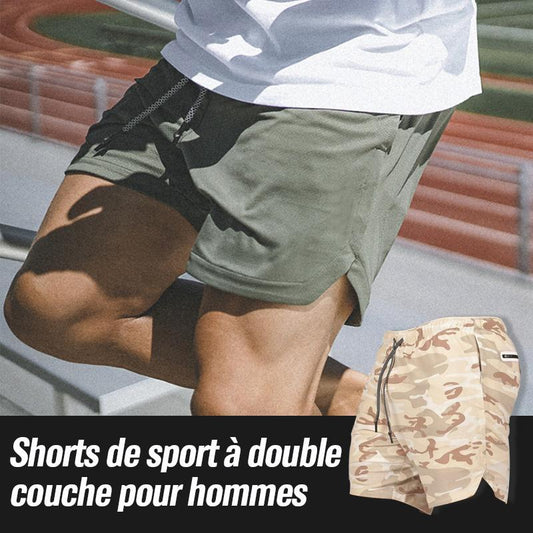 Shorts de Sport à Double Couche pour Hommes