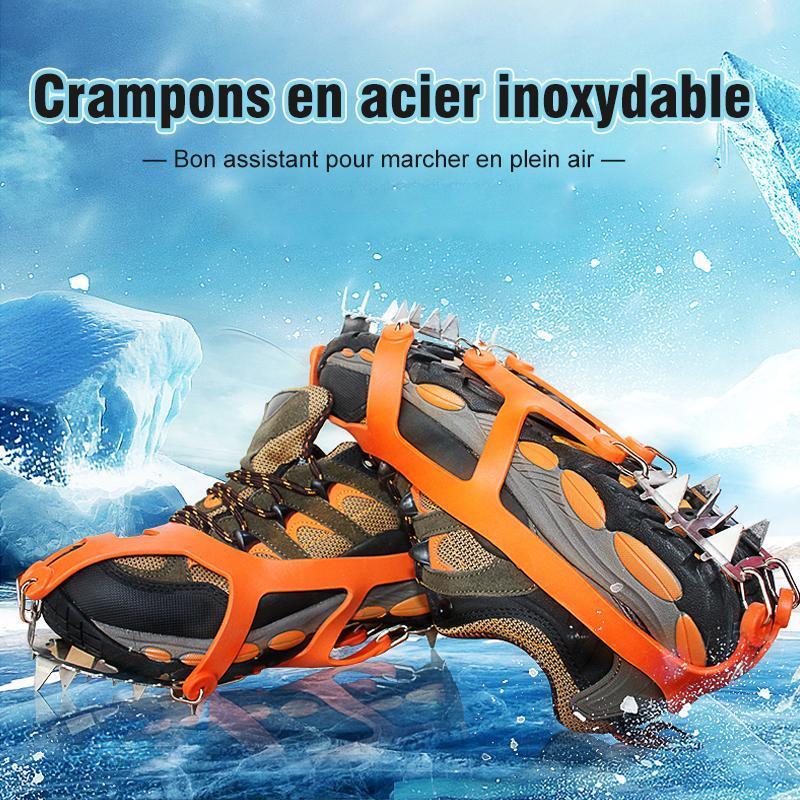 18 Dents Crampons Antidérapantes en Acier Inoxydable