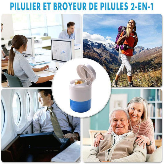 Pilulier et Broyeur de Pilules 2-en-1