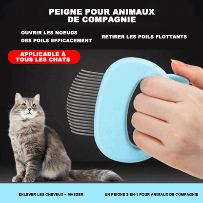 Mini Peigne pour Animaux de Compagnie 2 en 1