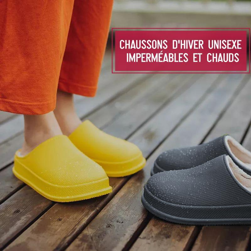 Chaussons d'hiver unisexe imperméables et chauds