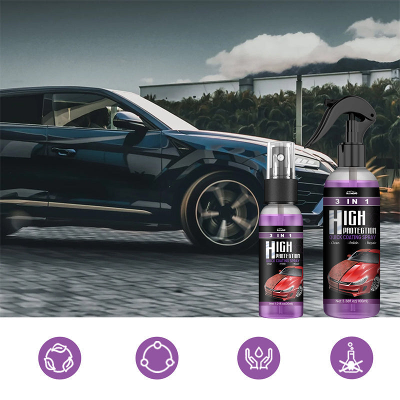 🚗3 en 1 nouveau spray de revêtement de voiture rapide amélioré