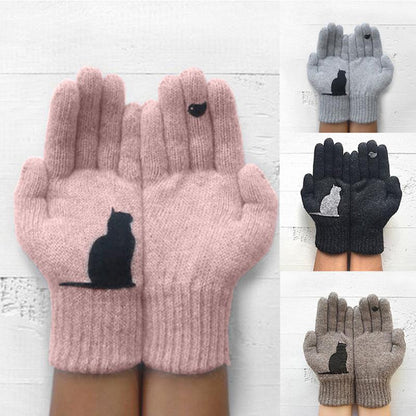 Gants en Coton Imprimés Motif Chat