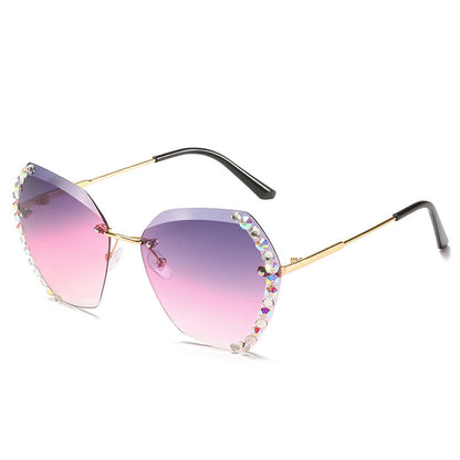 Lunettes de soleil hexagonales en diamant