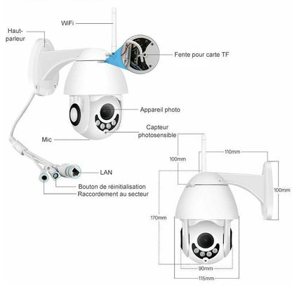 Caméra WiFi Extérieure Étanche Et Antipoussière