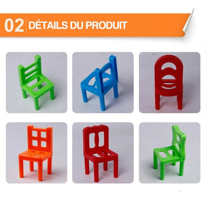 🪑Vente chaude de Noël-Jeu d'équilibrage de tour d'empilement de chaises🔥