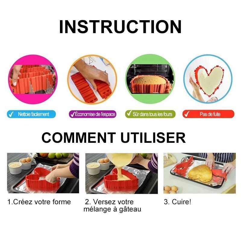 Bricolage Moule à Gâteaux en Silicone (4 pièces)