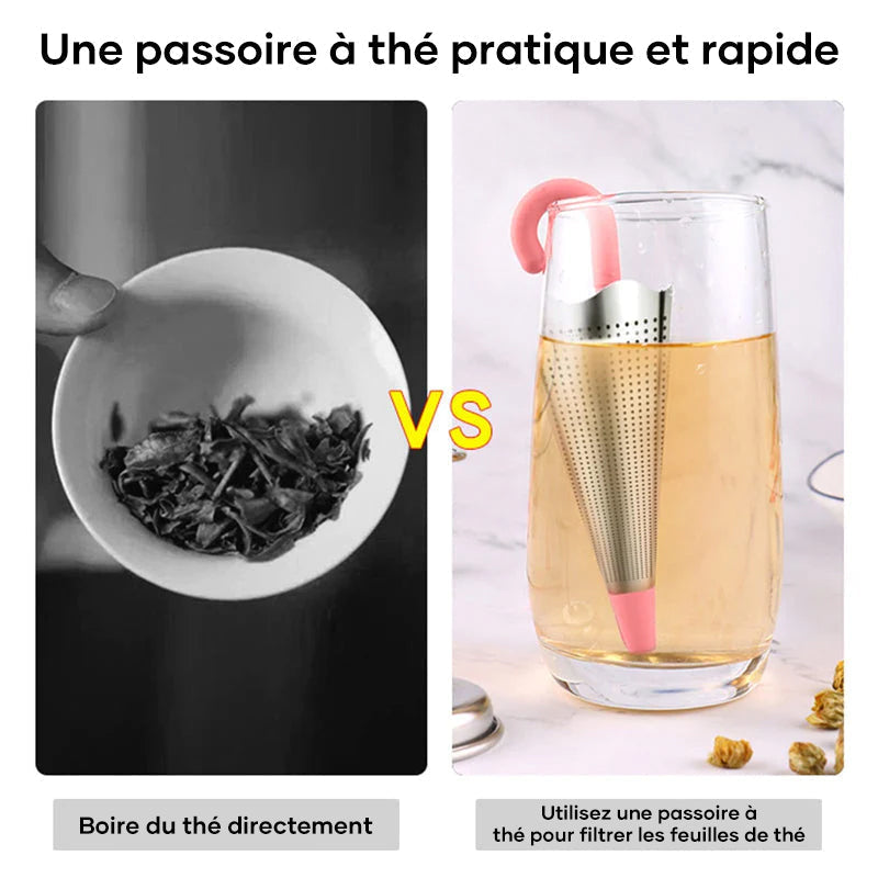 Infuseur à thé en acier inoxydable parapluie