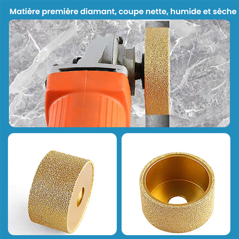 Rectifieuse diamantée rainurée à sec sous vide à bord droit