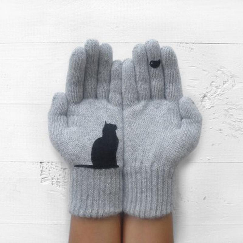 Gants en Coton Imprimés Motif Chat