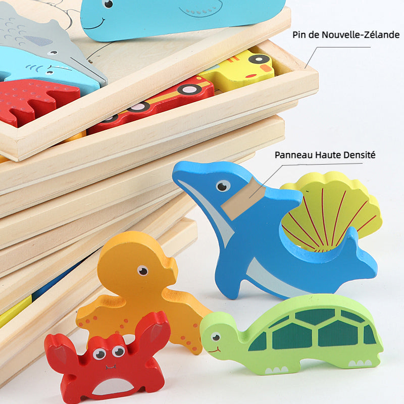 🌲Puzzles en Bois pour Tout-petits