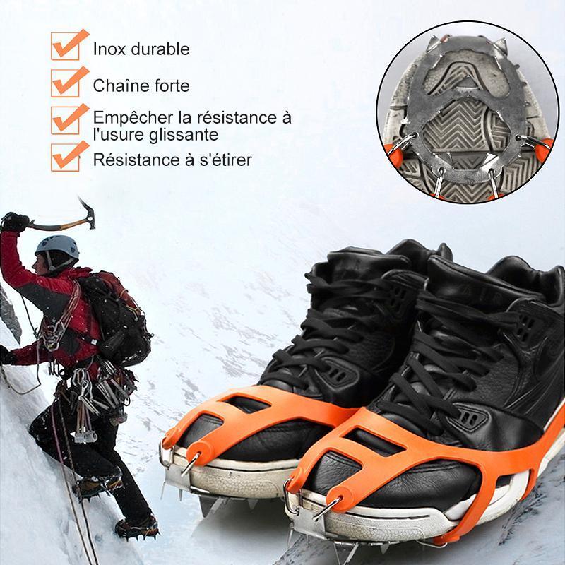 18 Dents Crampons Antidérapantes en Acier Inoxydable