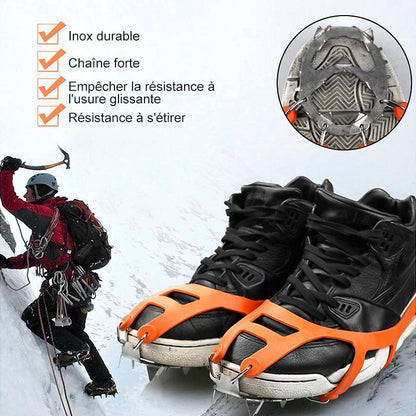 18 Dents Crampons Antidérapantes en Acier Inoxydable