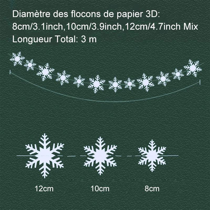 Décorations 3D en Flocon de Neige (6/12 pièces)