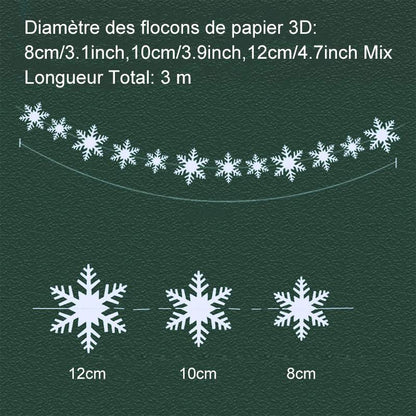 Décorations 3D en Flocon de Neige (6/12 pièces)