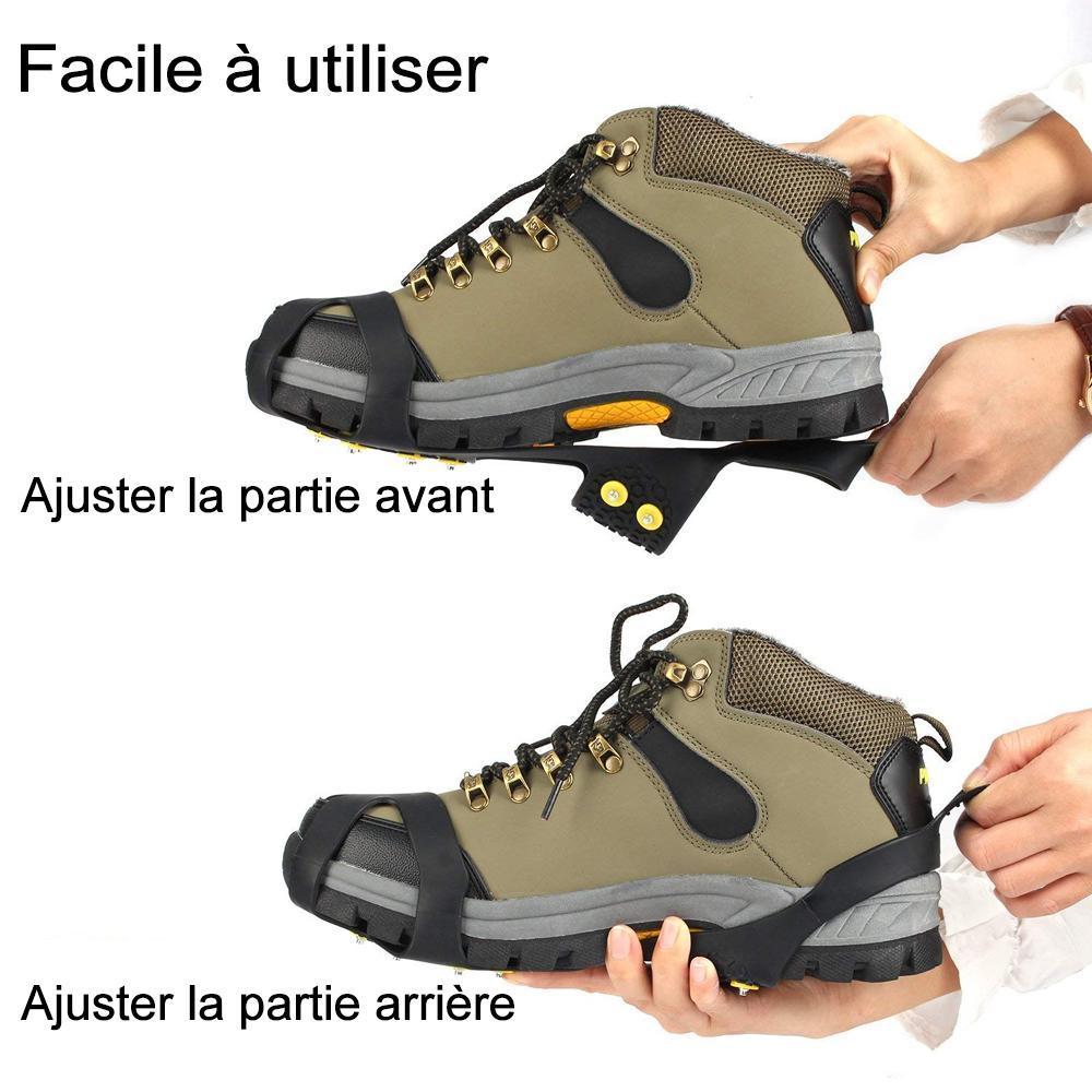 10 crampons à dents, couvre-chaussures antidérapants, 1 paire