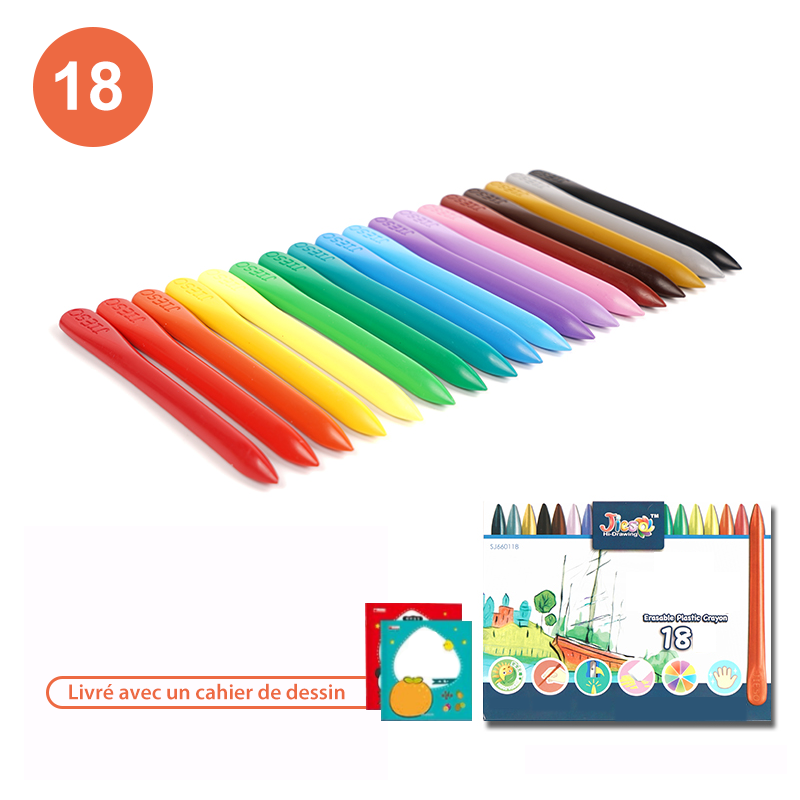 Ensemble de Crayons en Cire Organique pour Enfants (12/18/24/36 couleurs)