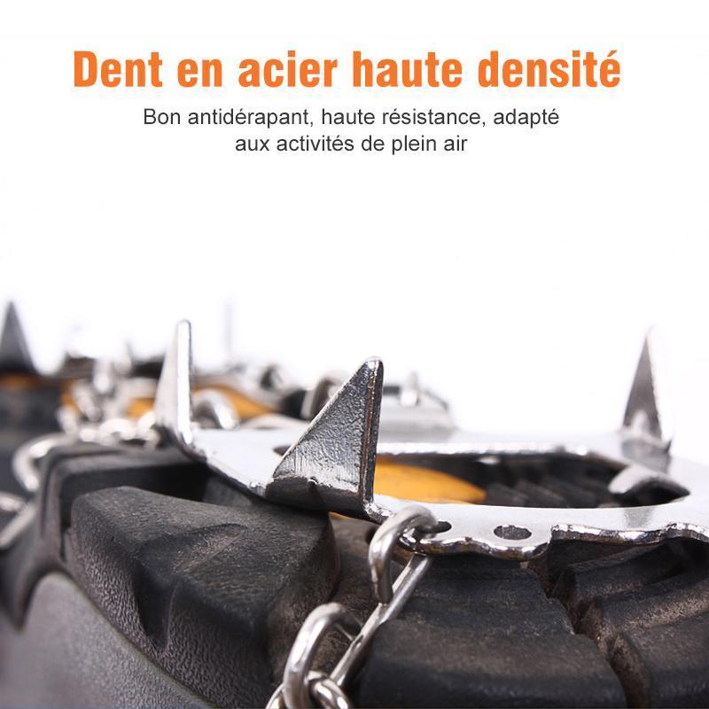 18 Dents Crampons Antidérapantes en Acier Inoxydable