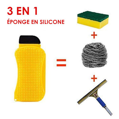 3-en-1 Brosse de Nettoyage en Silicone