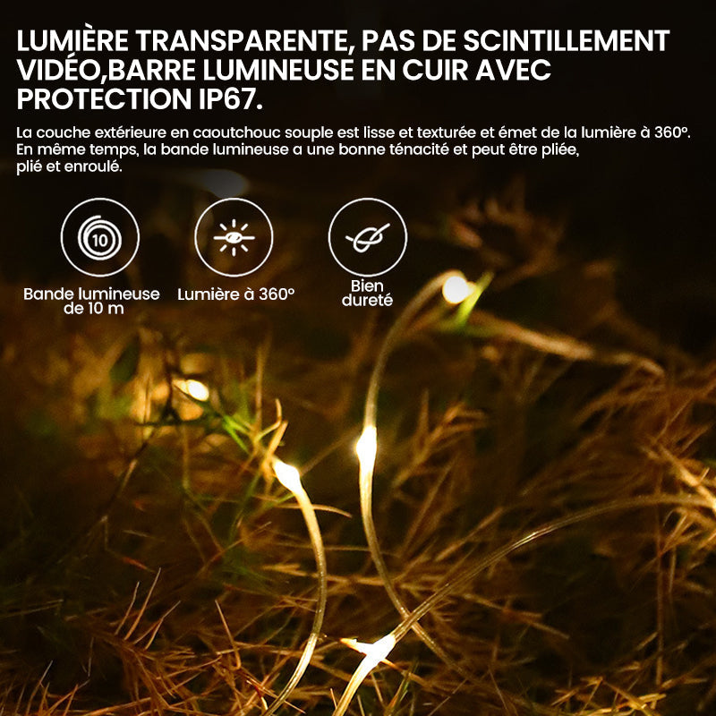 Guirlande lumineuse escamotable portative imperméable extérieure