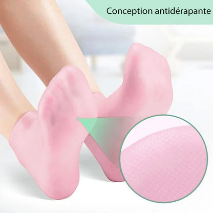 Chaussettes en silicone pour femmes pour spa et pédicure