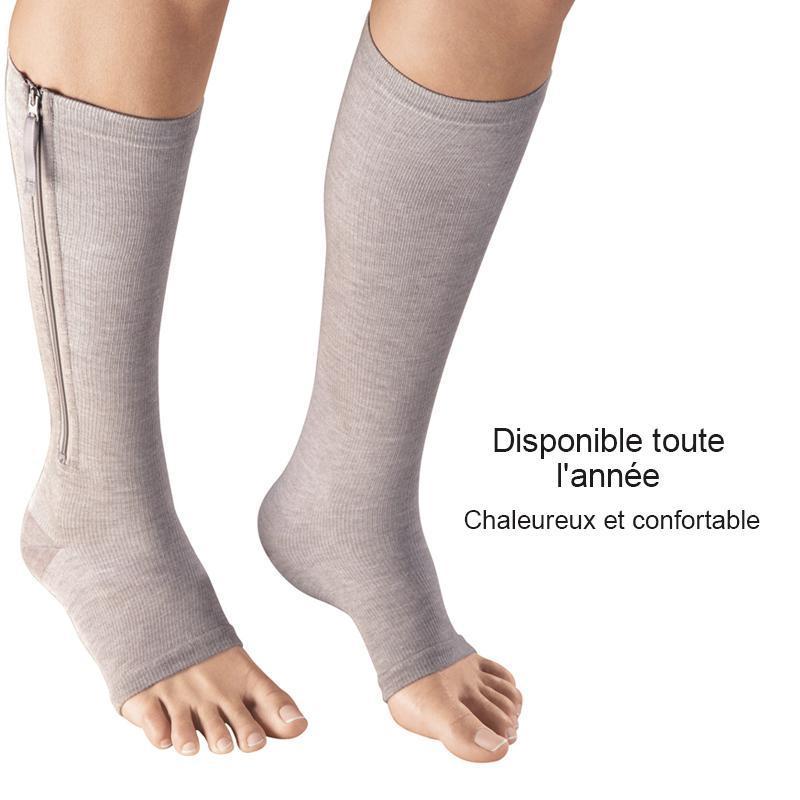 Chaussettes de compression avec fermeture à glissière