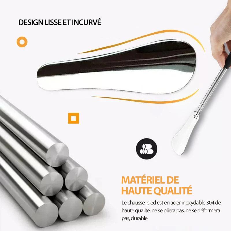 Chausse-pied rétractable en acier inoxydable