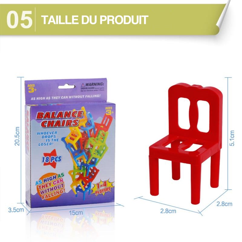 🪑Vente chaude de Noël-Jeu d'équilibrage de tour d'empilement de chaises🔥