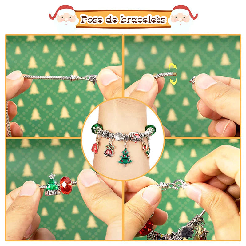 Ensemble De Bracelets De Compte Á Rebours De Noël Bricolage 24 Jours