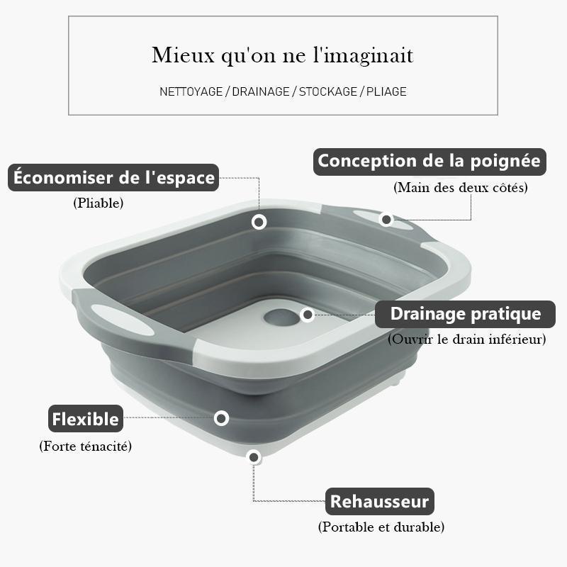 Planche à Découper Pliante Avec Bac à Vaisselle