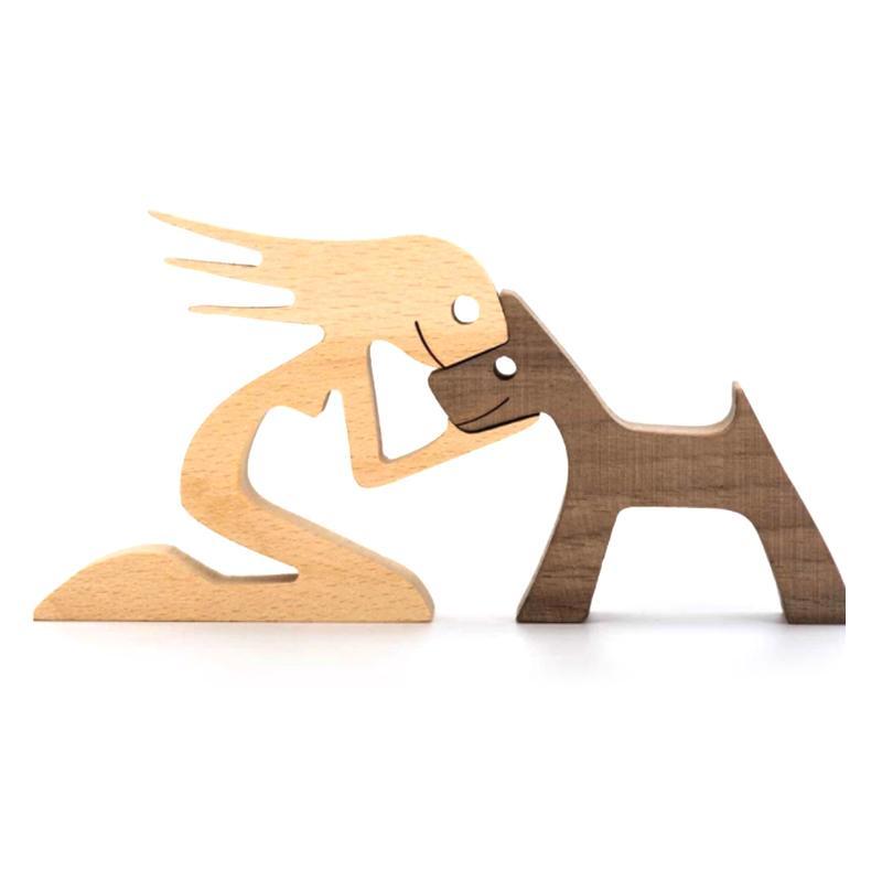 Amoureux des Animaux - Ornements de Table de Sculpture en bois