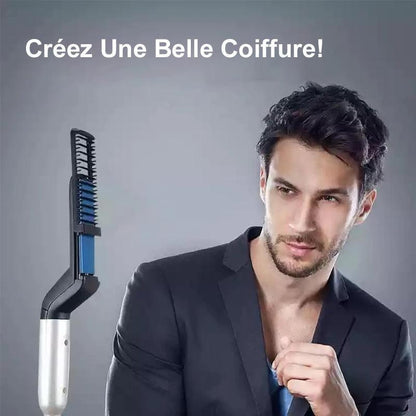 Peigne lisseur cheveux et barbe pour homme