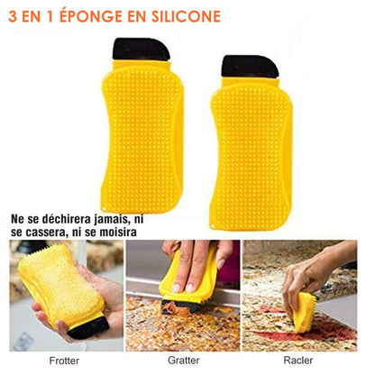 3-en-1 Brosse de Nettoyage en Silicone