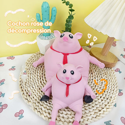 Jouet cochon rose à décompression créative