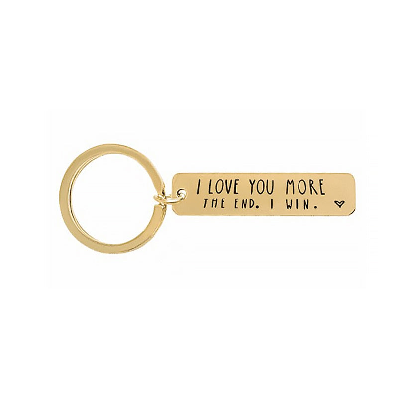 " I LOVE YOU MORE. THE END. I WIN." Porte-clés Drôle de Cadeau de Noël🎁