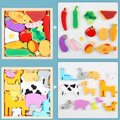 🌲Puzzles en Bois pour Tout-petits