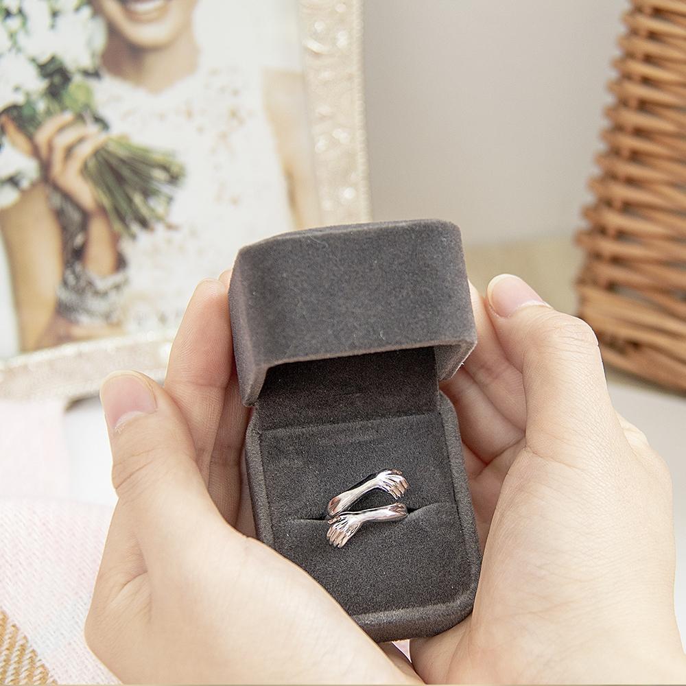 🤩À sa petite-fille - Bague Hug en argent sterling 925 (réglable - Taille unique)💕