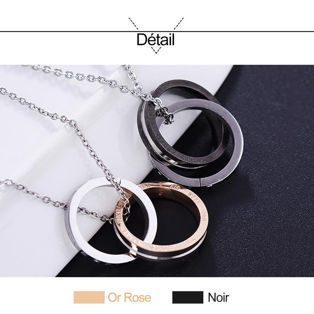 Eternal Love Collier de Couple en Acier Inoxydable