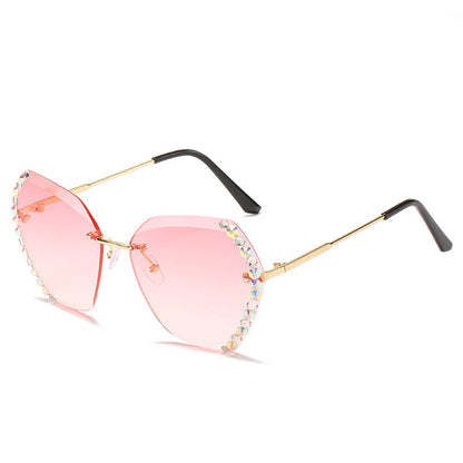 Lunettes de soleil hexagonales en diamant