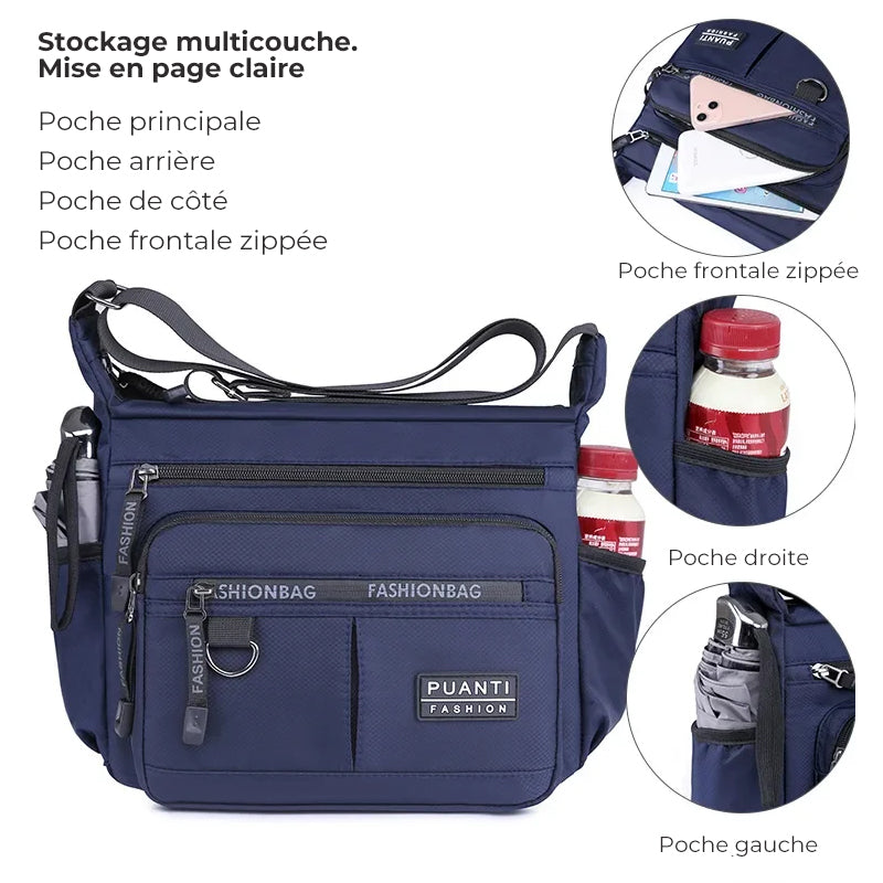 Sac à bandoulière pour homme avec plusieurs poches