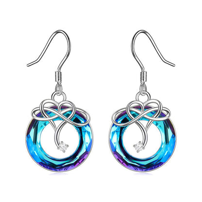 Ensemble de collier et de boucles d'oreilles en cristal d'amour infini